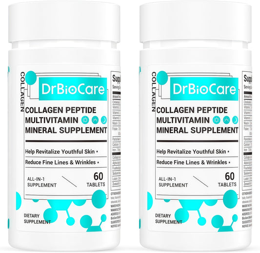 DrBioCare Collagen Peptides for Women, Beauty Vitamin & Mineral Supplement, Contains Vitamin D3, Probiotics for Women & Collagen Peptides, Vitamin B Complex, Vitamin E